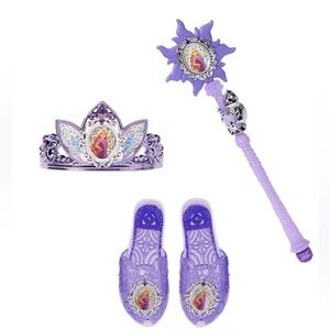Disney Princess Rapunzel. Accessory Set Tiara Wand Jelly Glitter Shoes Purple